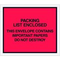 Box Packaging Full Face Envelopes, "Important Papers Enclosed" Print, 6"L x 4-1/2"W, Red, 1000/Pack PL412